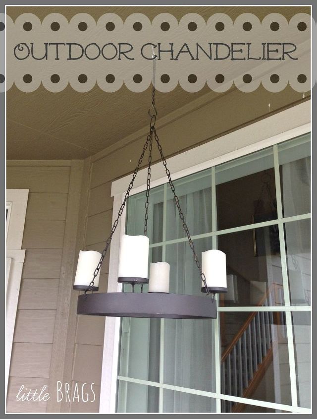 a little outdoor chandelier and the tortoise and the hare, lighting, outdoor living, patio, porches