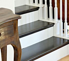 how to paint a staircase black and white with all the details, diy, painting, stairs