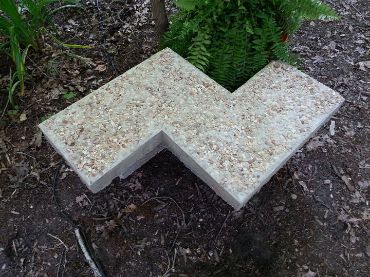 banco de jardim de concreto inspirado em chevron
