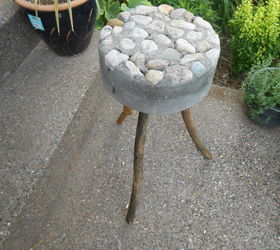 cheap and easy rustic bucket stool, concrete masonry, gardening, outdoor living, repurposing upcycling, My rustic bucket stool