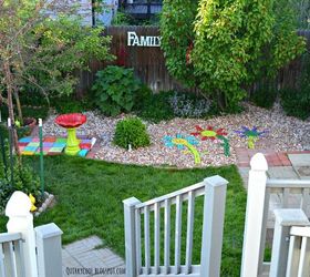 recycled bricks from an old fireplace turned into colorful yard art, landscape, outdoor living, repurposing upcycling