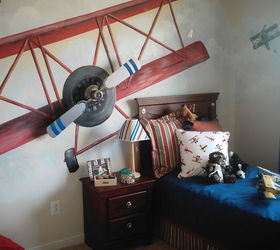 boys rooms, bedroom ideas, home decor, painting, A ceiling fan was mounted on this wall for a fun 3 D look The blades spin manually