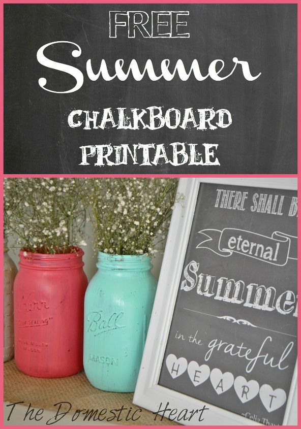 free summer chalkboard printable, chalkboard paint, crafts
