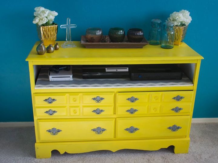 dresser turned tv console, painted furniture, repurposing upcycling
