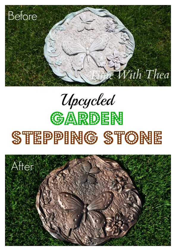 from old and faded to new and fabulous upcycled garden stepping stones, concrete masonry, gardening, landscape