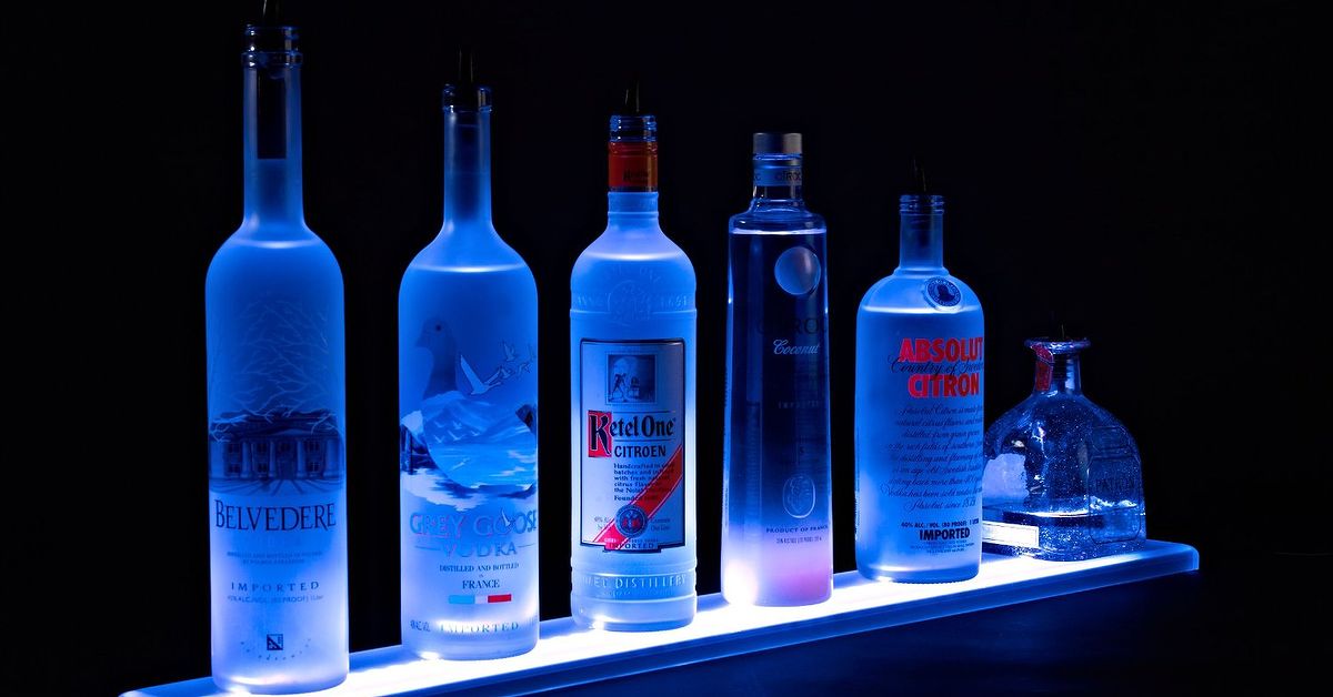 Home Bar Lighting 2 LED Lighted Liquor Bottle Display Home Bar Lighting 2 LED Lighted Liquor Bottle Display