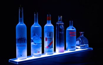 Home Bar Lighting - 2' LED Lighted Liquor Bottle Display Shelf