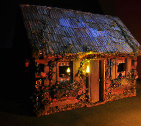 fairy log cabin is complete, electrical, home decor, lighting, outdoor living, Outside