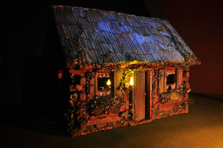 fairy log cabin is complete, electrical, home decor, lighting, outdoor living, Outside