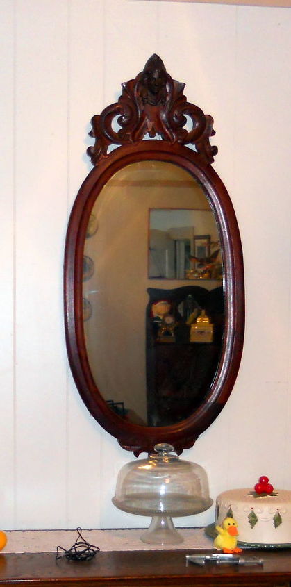 antique mahogany mirror, painted furniture, I cropped this photo in order for you to see the detail of the mirror