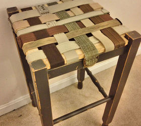 thrift store belts repurposed into functional seating, painted furniture, repurposing upcycling