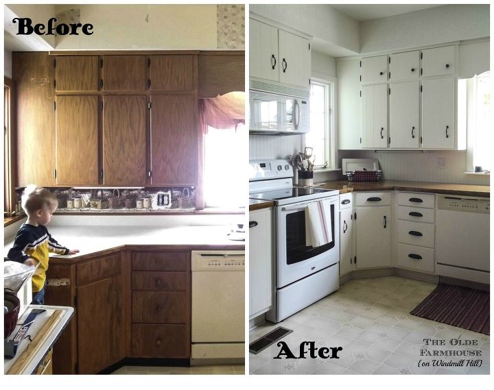 painted farmhouse kitchen, diy, kitchen cabinets, kitchen design, painting