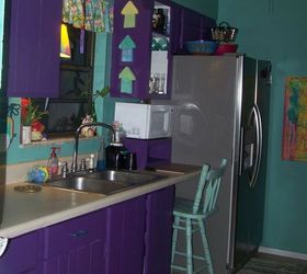 purple paradise, decks, home decor, outdoor living, painting, porches, Glidden Deep Amethyst cabinets Valspar Summer Escape Walls
