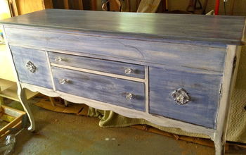 Here's a Beachy Buffet I did using CCCP - a Vintage White wash over Maine Harbor Blue