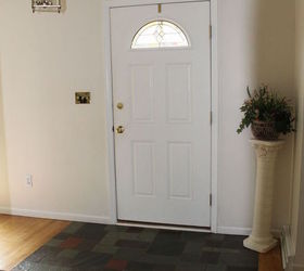 q entryway foyer decor ideas, foyer, home decor, Should I try a different plant or something else in this corner besides the plant stand The blank wall makes me unsure if I should put some pictures or wall art