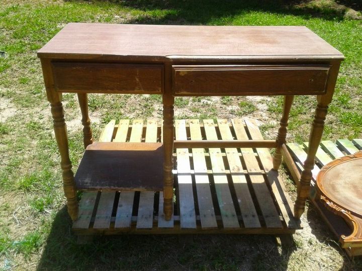 vanity vintage redo headboard desk, painted furniture, repurposing upcycling