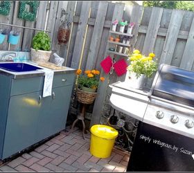 kitchenette makeover outdoor upcycle, decks, outdoor furniture, outdoor living