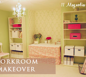a storage room turned a pretty craft sewing work room, craft rooms, home decor, shelving ideas, storage ideas