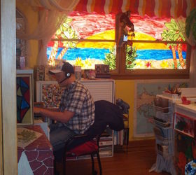 art studio i created i painted i made furnature and i repurpossed all i could, craft rooms, home decor, repurposing upcycling, My art studio window