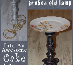 lamp cake plate upcycle repurpose diy, crafts, repurposing upcycling