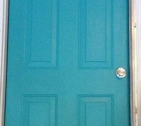 how do i glaze or distress my turquoise door, How do I glaze this metal door