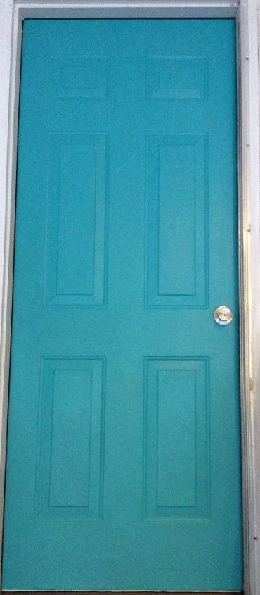 how do i glaze or distress my turquoise door, How do I glaze this metal door