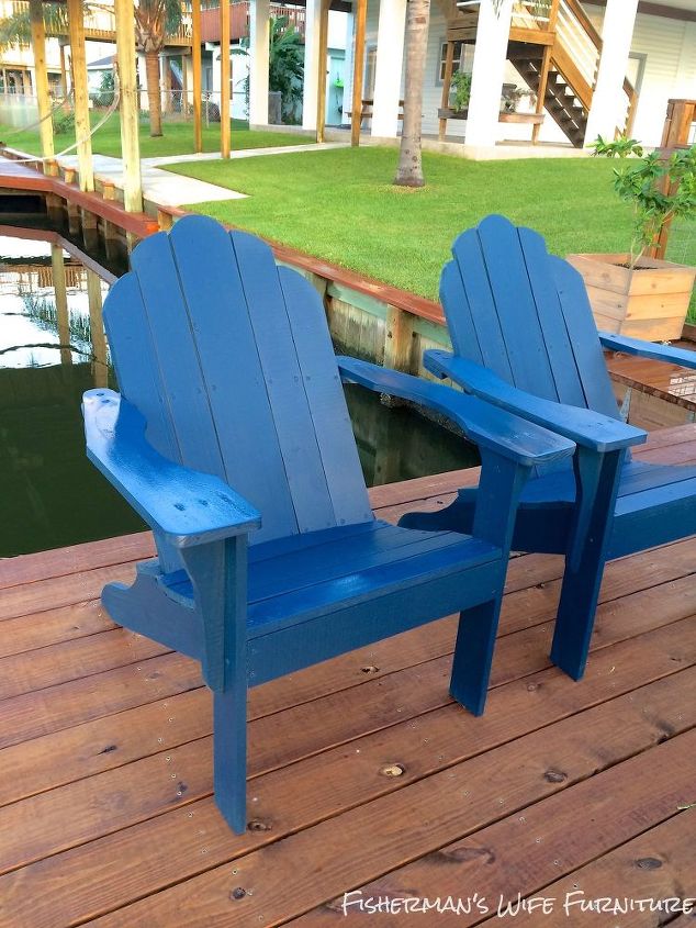 diy adirondack chairs, outdoor furniture, painted furniture
