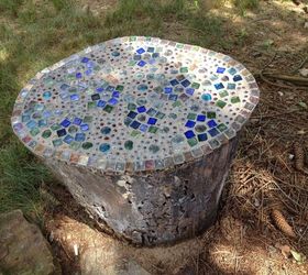 gardening mosaic stump outdoor decor craft, crafts, gardening