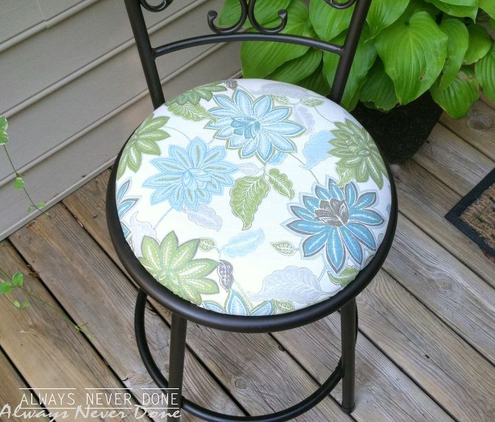 chair seat cover makeover budget napkin, how to, outdoor furniture, repurposing upcycling, reupholster