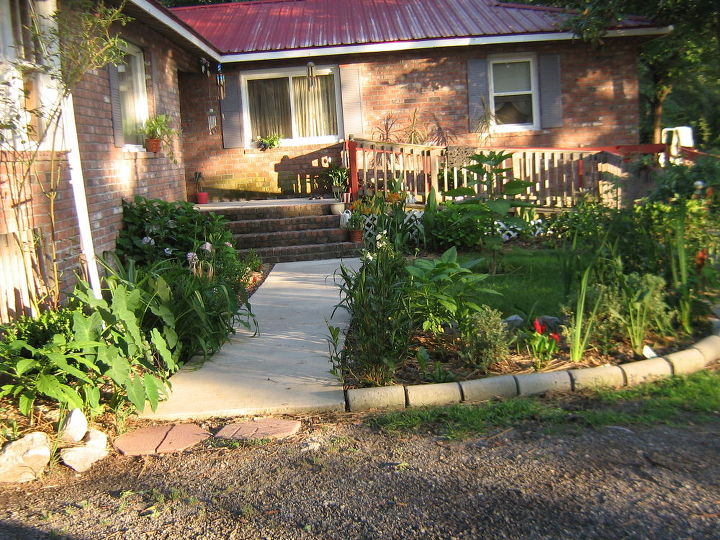 view of other side of railing, gardening, outdoor living, View from the driveway of other sidewalk