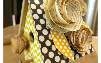 DIY Decorative Birdhouse With Vintage Book Pages and Scrapbook Paper