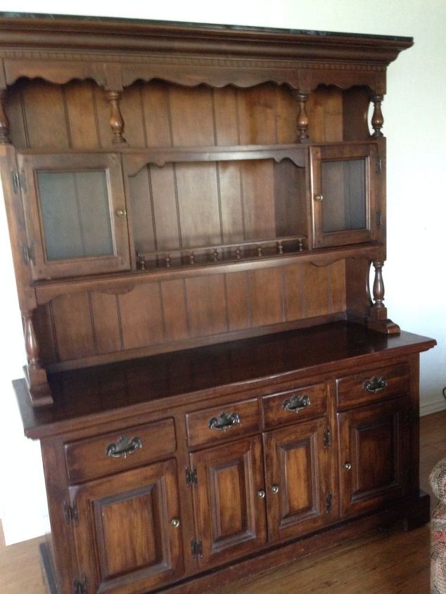 q china hutch re do, painted furniture, Here is a picture of this China Hutch