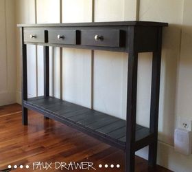 table console farmhouse faux drawer, diy, painted furniture, rustic furniture, woodworking projects