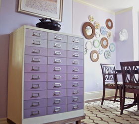 ombre file cabinet painted lavender, dining room ideas, painted furniture, repurposing upcycling, storage ideas