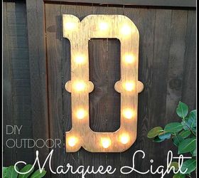 diy outdoor marquee light decor, diy, electrical, outdoor living, woodworking projects
