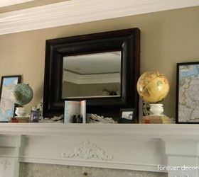 great find old masonic columns, fireplaces mantels, home decor, painting, I put these globes on the fireplace mantel