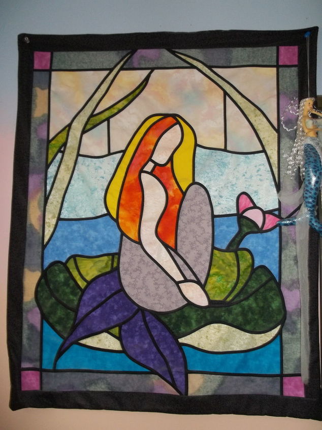 this is a stained glass quilt i sewed, crafts