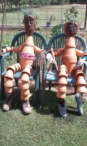 my pot people, gardening, repurposing upcycling, My Pot Persons Clay and Terra