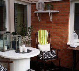 patio ideas front porch redo, outdoor furniture, outdoor living, porches, repurposing upcycling