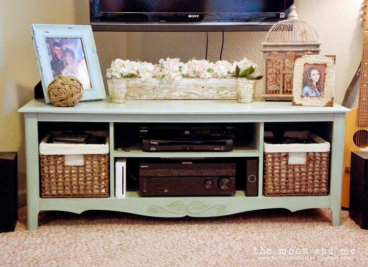 painted furniture tv console aintique entertainment center, home decor, painted furniture, repurposing upcycling