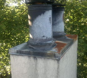 soot or creosote on chimney exterior