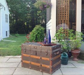 steamer trunk coffee table, painted furniture, repurposing upcycling
