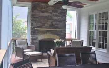 Screened Porch and fireplace