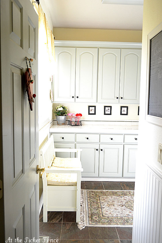 my mudroom laundry room makeover with newly installed chair rail and bead board and, home decor, laundry rooms, Mudroom Laundry Room Makeover