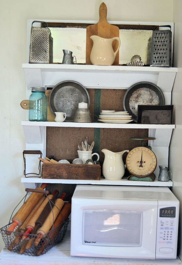 new use for an old door, doors, home decor, pallet, shelving ideas, storage ideas, All filled up with vintage goodies
