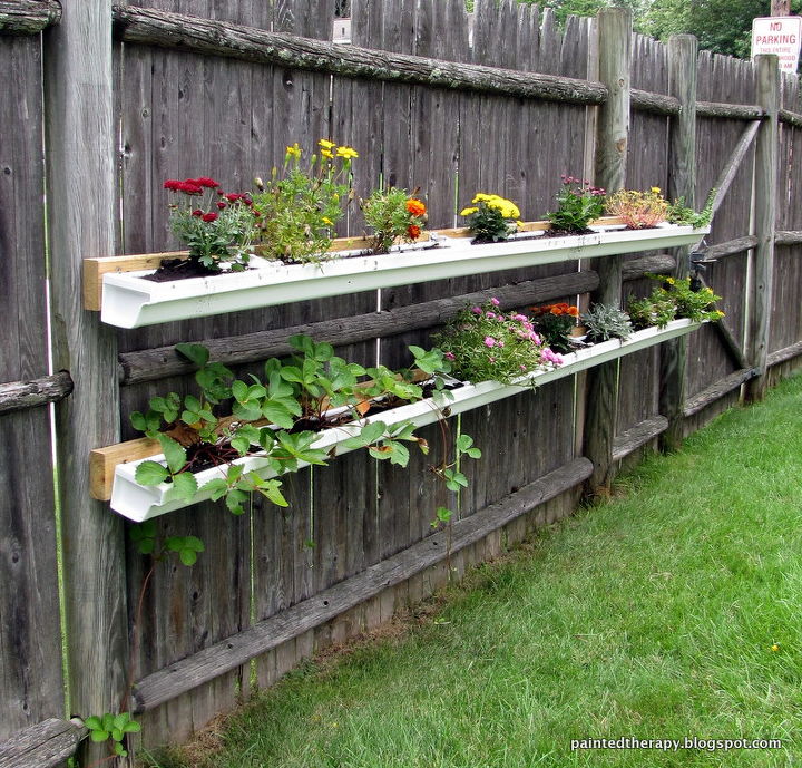 garden ideas gutter upcycle backyard update, gardening