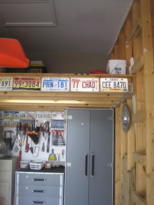 garage storage, cleaning tips, doors, garages, shelving ideas, storage ideas, 2x4s nailed to the studs create a ladder to the loft