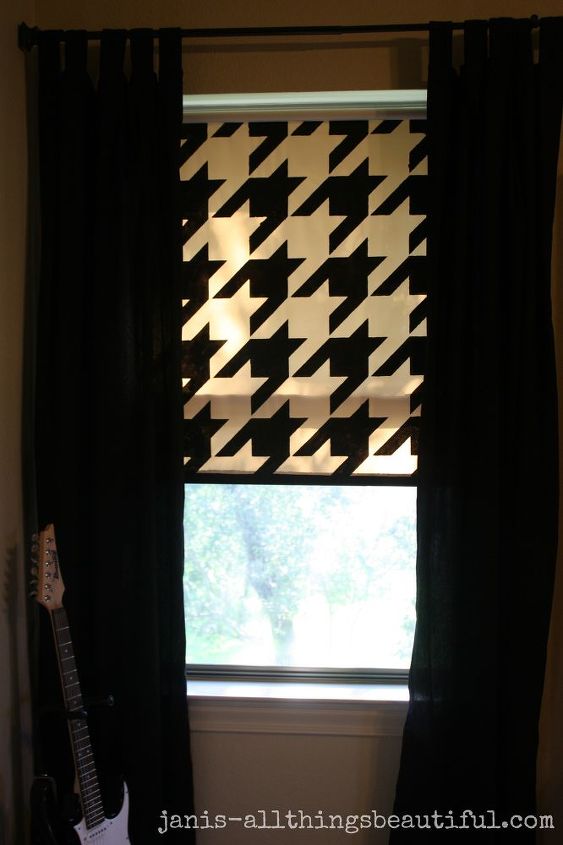 stenciling a vinyl roller shade, painting, window treatments, windows