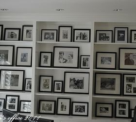 80s office makeover before amp after, craft rooms, electrical, home decor, home office, wall decor, Office Photo Gallery Wall done with frames from Pottery Barn and Wal Mart