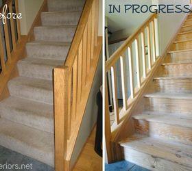 before and after staircase makeover, Before and in progress